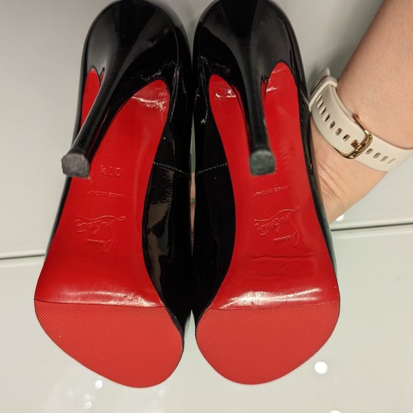 Christian Louboutin - Very Prive Black Patent Leather Heels in 37.5 120mm (EUC) - Picture 9 of 11